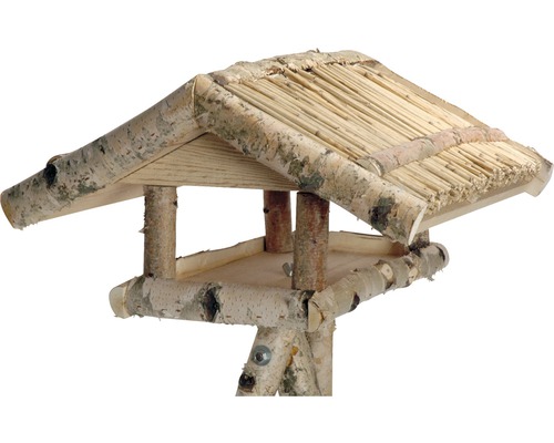 Vogelhaus aus Holz mit Birkenrinde