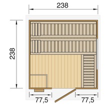 Sauna Grundriss mit Maßangaben