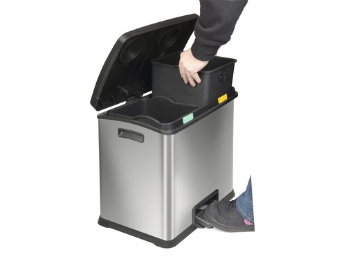 Abfalltrennsystem mit Fußpedal und herausnehmbarem Eimer