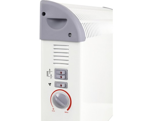 Elektrischer Heizkörper mit Thermostat, Schaltern und Ventilator