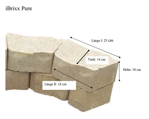 iBrixx Pure Pflastersteine mit Maßangaben