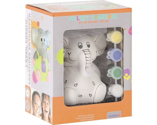 Sparschwein Malset Elefant im Karton