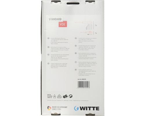 Verpackung eines Witte Schraubendrehersets Standard VDE