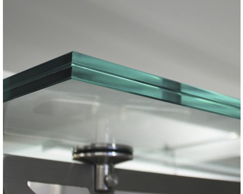 Detailaufnahme einer Glasplatte mit Halterung