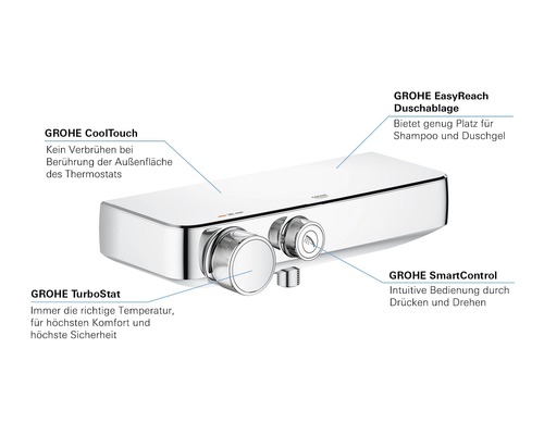 Thermostat-Brausearmatur Grohe Grohtherm SmartControl 34719000 chrom glänzend