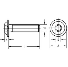 Halbrundkopf Innensechskant (SW) Vollgewinde 6 x 12 mm Stahl galvanisch verzinkt getempert 500 Stück ISO 7380-2-thumb-1