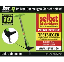 Unkrautstecher mit zehn Jahren Garantie