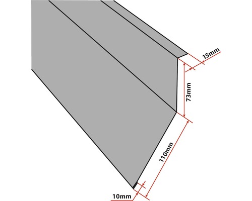 Schema eines Winkelprofils mit Maßangaben
