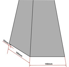 PRECIT Schürze für Mansarden innen Big Stone Graphitgrau RAL 7024 2000 x 100 x 140 mm-thumb-1