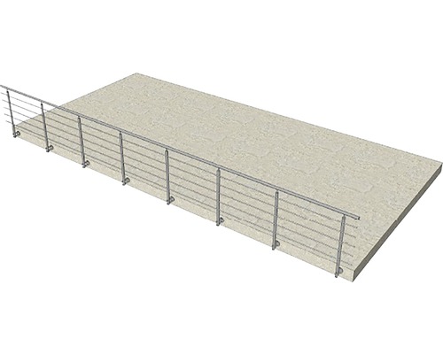 Balkongeländer aus Metall mit horizontalen Streben