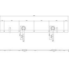 Schiebetürsystem Intersteel 200 cm Modern schwarz