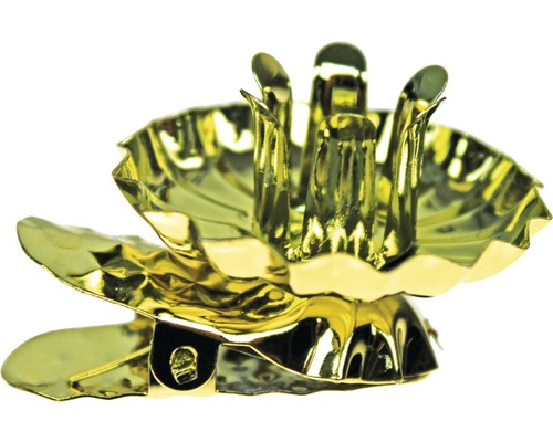 Kerzenhalter Metall Ø 4 cm H 3 cm gold 8 Stück Christbaumkerzenhalter aus Metall mit Clip zur Befestigung an einem Weihnachtsbaum