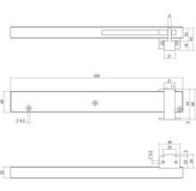 Schließverzögerung Intersteel Schiebetür 37 cm antik