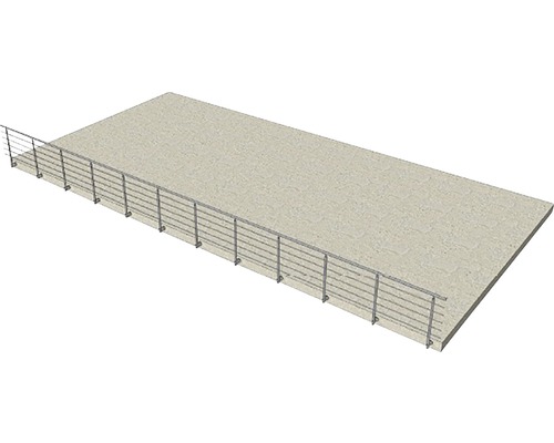 Terrasse mit Geländer aus Metall