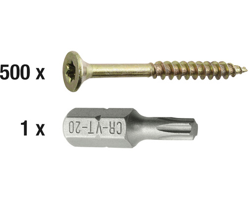 500 Holzschrauben und ein Schrauberbit