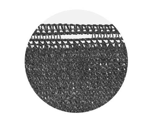 Detailansicht eines schwarzen Schattierungsnetzes.