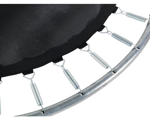Detailansicht eines Trampolins mit Federn und Rahmen