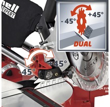 Gehrungssäge mit einem Schwenkbereich von 45 Grad