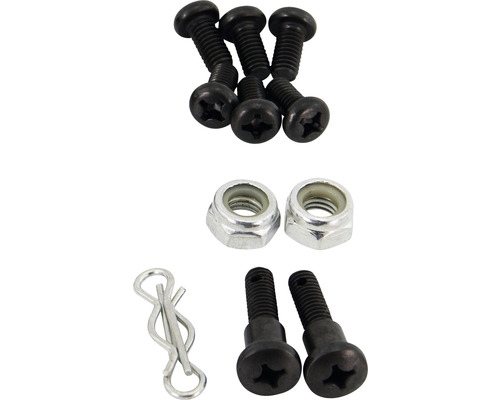 Set mit Schrauben, Muttern und Splint