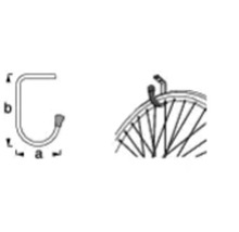 Fahrradfelgenhalter zur Wandmontage, mit Maßen