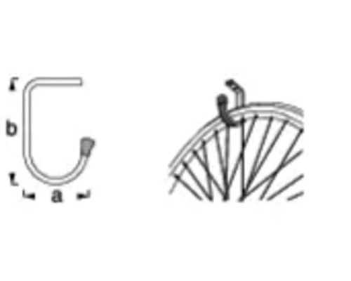 Fahrradfelgenhalter zur Wandmontage, mit Maßen