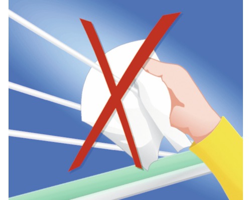 Symbolbild: Nicht mit einem feuchten Tuch abwischen