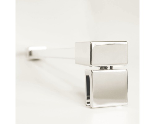 Quadratischer Glashalter für Duschkabinen