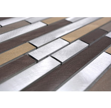 Mosaikfliesen aus Metall und Holz