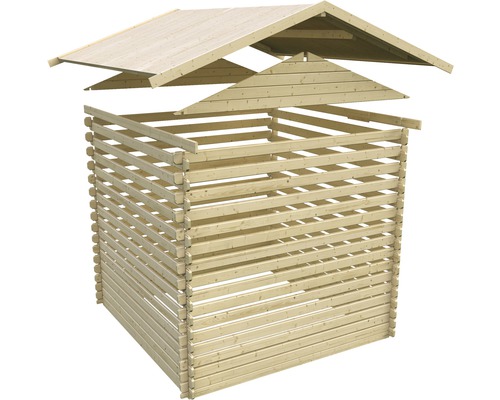 Holzlager für Kaminholz mit Dach