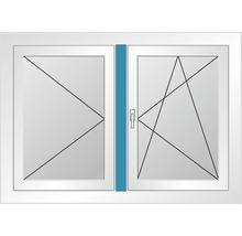 Kunststofffenster 2.Flg.mit Stulppfosten ARON Basic weiß/anthrazit 1450x950 mm-thumb-4