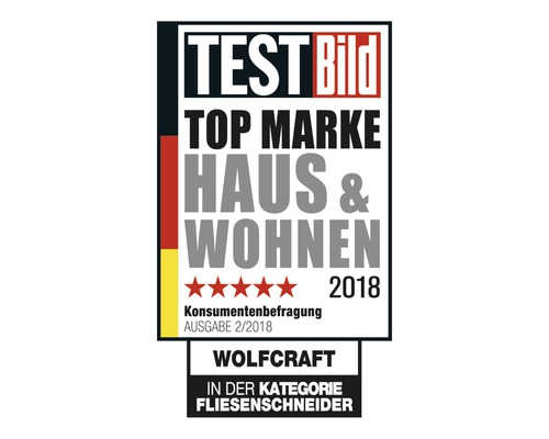 Test Bild Top Marke Haus und Wohnen 2018 Wolfcraft Siegel für Fliesenschneider
