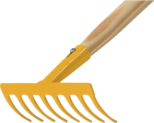 Gartenrechen mit Holzstiel und Metallzinken