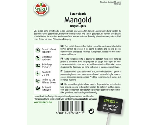 Mangold Saatgut der Sorte Bright Lights
