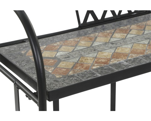 Gartenbank mit Mosaikfliesenmuster