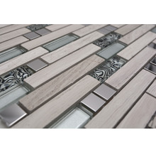 Mosaikfliese aus Naturstein, Glas und Metall