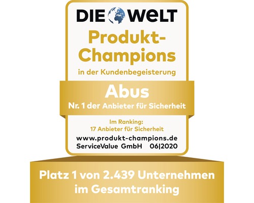 Die Welt Produkt Champions Auszeichnung für Abus