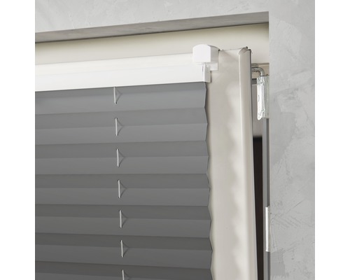 SOLUNA Faltenplissee ohne Bohren Thermo verdunkelnd mit Seitenverspannung, grau, 60x130 cm SOLUNA Faltenplissee ohne Bohren Thermo verdunkelnd mit Seitenverspannung, grau, 60x130 cm