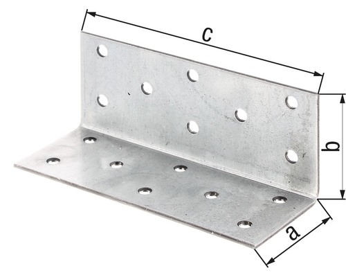 Winkelverbinder mit Löchern und Maßangaben