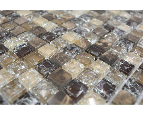 Mosaikfliese aus Glas und Stein