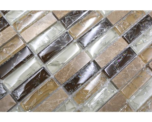 Mosaikfliese aus Glas und Naturstein