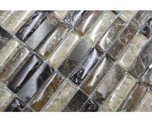 Mosaikfliese aus Glas und Naturstein