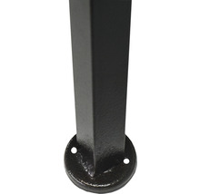 Schwarzes Vierkant-Tischbein mit Fußplatte