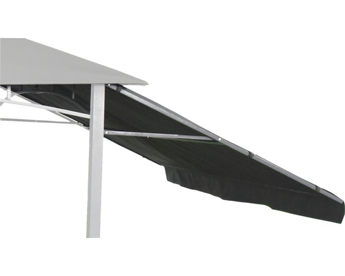 Detailansicht eines Pavillons mit Gestell und Dach