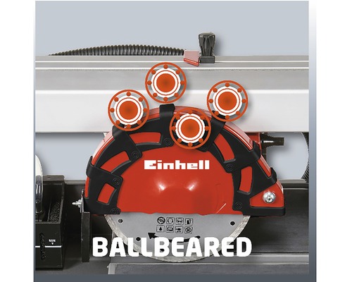 Einhell Logo auf einer Fliesenschneidmaschine mit Kugellager