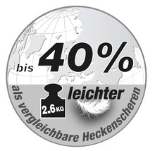 Bis zu 40 Prozent leichter als vergleichbare Heckenscheren