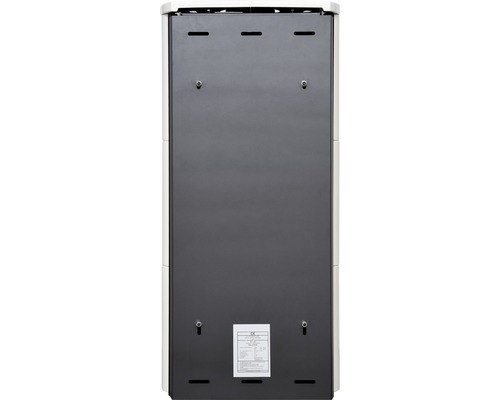 Rückansicht eines Pelletofens mit Befestigungspunkten