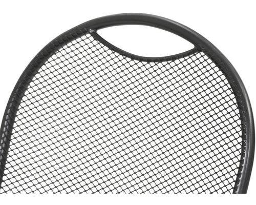 Detailaufnahme eines runden Metallkorbs mit Netzstruktur