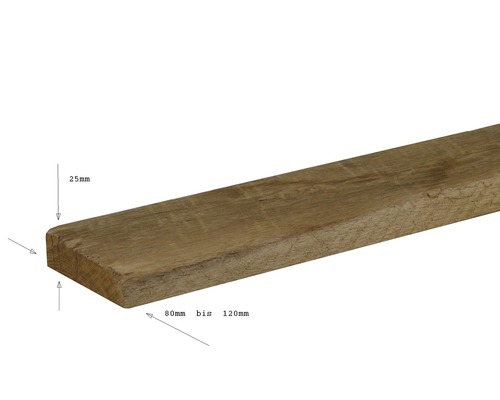 Holzbrett mit den Maßen 25 mm x 80 mm bis 120 mm