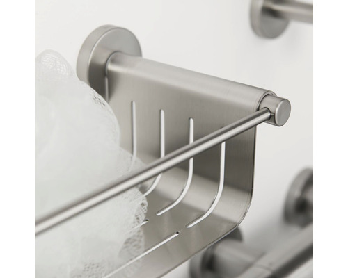 Edelstahl Duschablage mit Badeschwamm zur Wandmontage