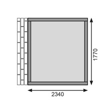 Illustration einer Maueröffnung mit den Maßen 2340 mal 1770 Millimeter.